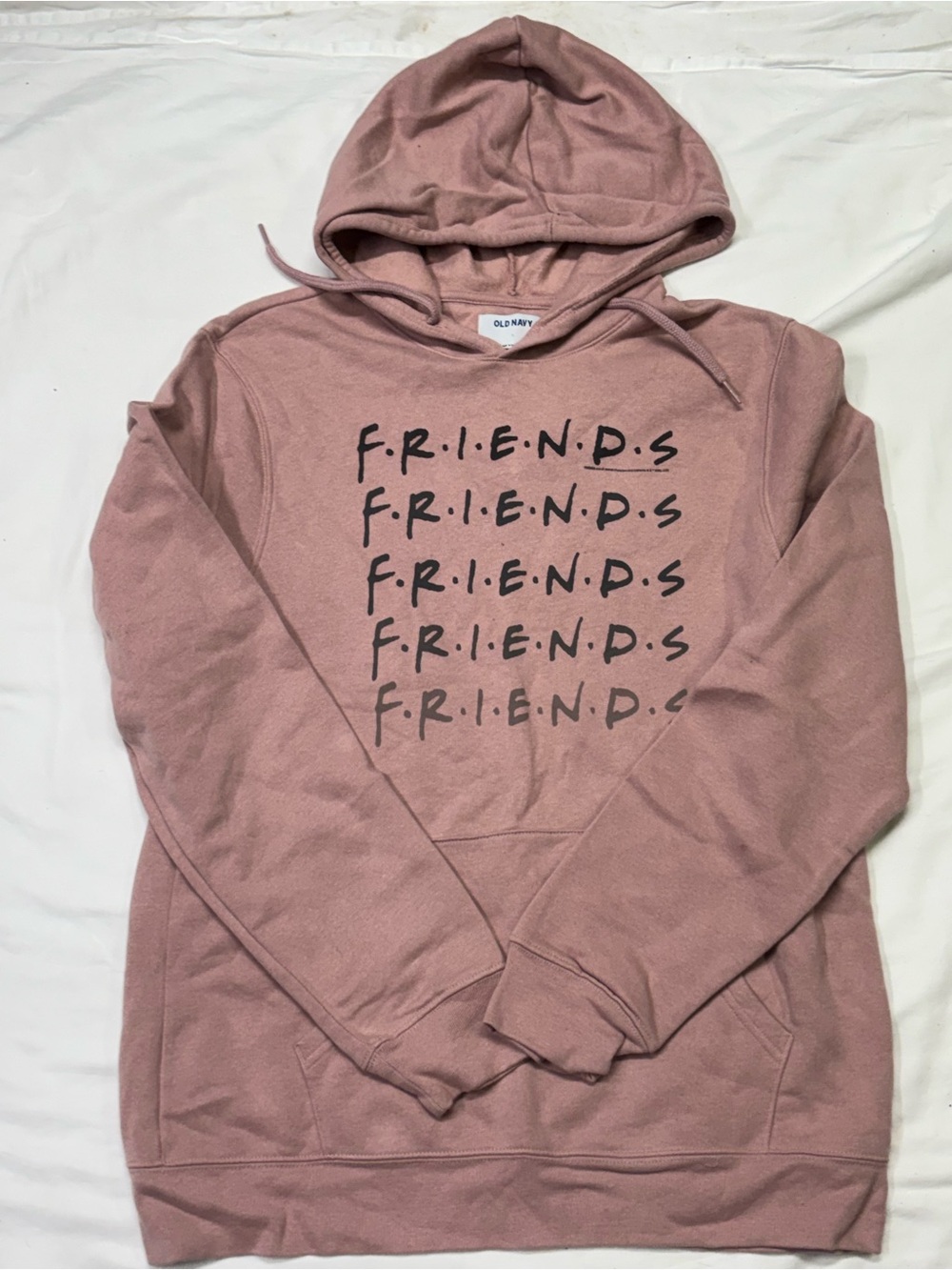 Old Navy Dusty Rose 'FRIENDS' Repeat Logo Hoodie